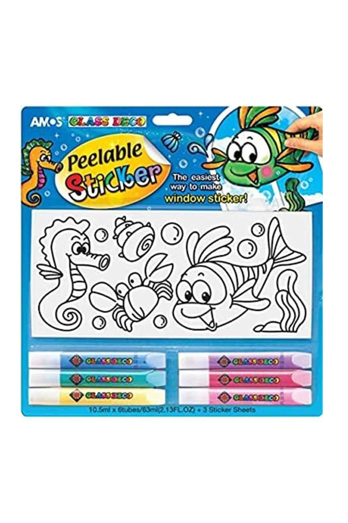 Amos Cam Boyama Seti Peelable Sticker