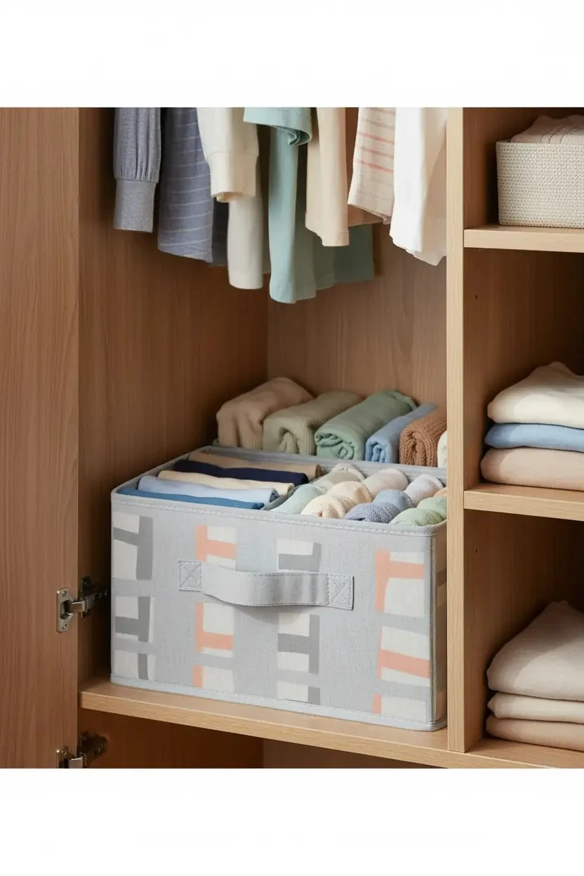 Miniso Lisanslı Kapaklı Katlanır Saklama Kutusu – Gri Minimalist Desenli Eşya Düzenleyici Kutu 29 Cm