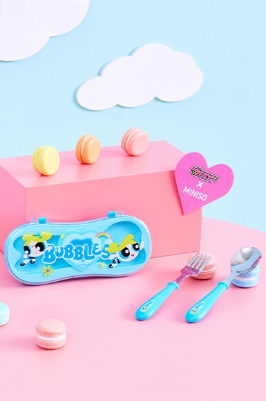 Powerpuff Girls Lisanslı Kutulu Çatal Kaşık Seti (Mavi)