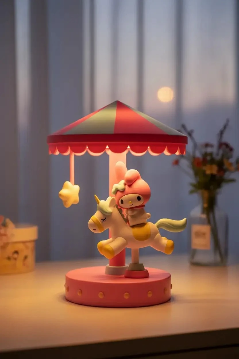 Sanrio Lisanslı My Melody Atlı Karınca Temalı Dekoratif LED Gece Lambası ve Oda Aydınlatması