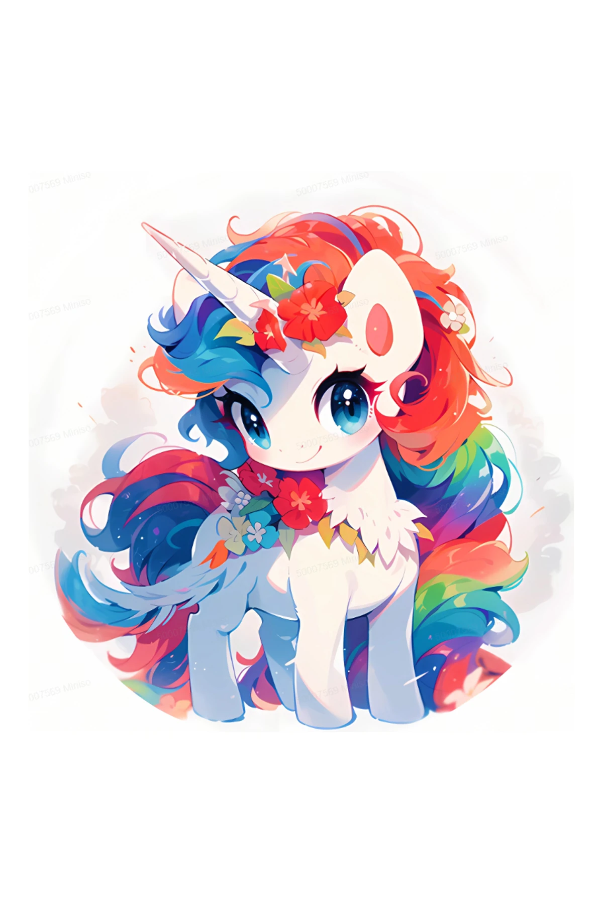 Yuvarlak Elmas Çerçeveli Tablo (Tek Boynuzlu At)