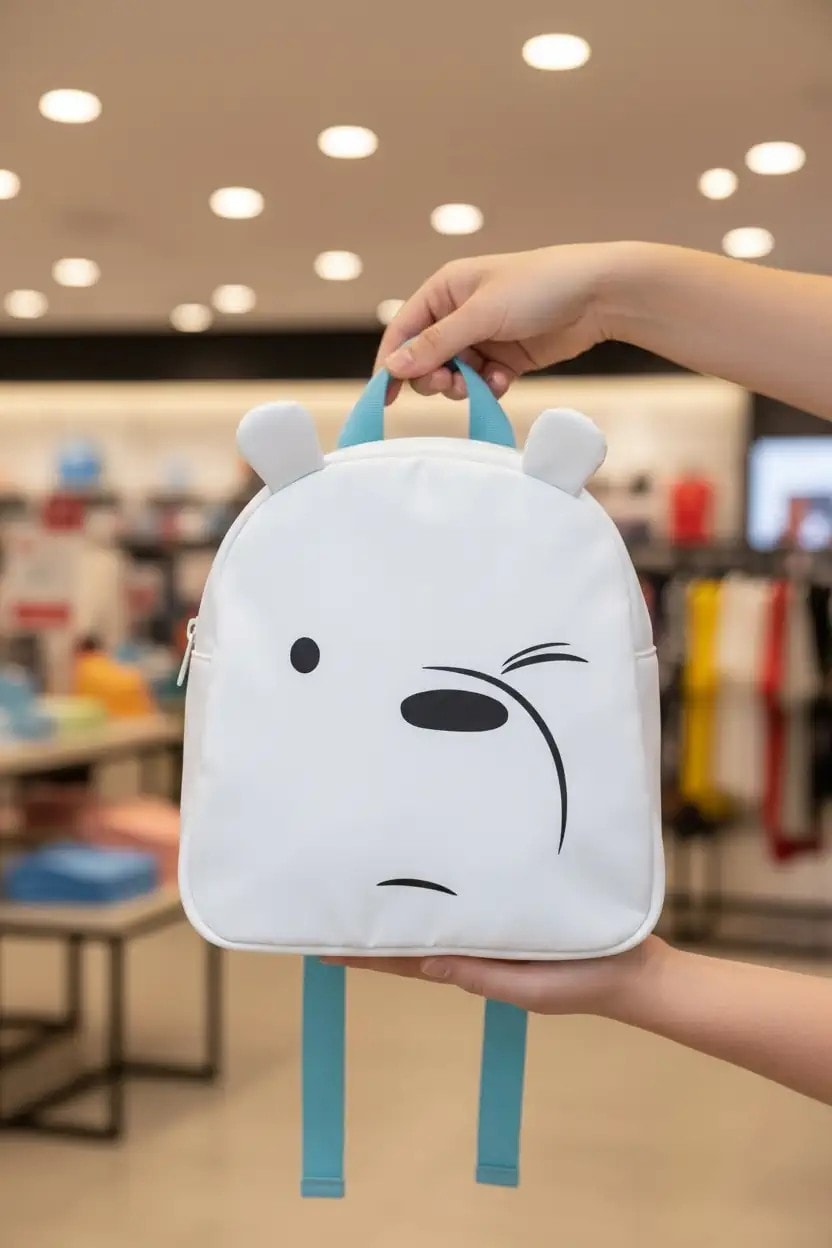 We Bare Bears Lisanslı Sırt Çantası - Kutup Ayısı