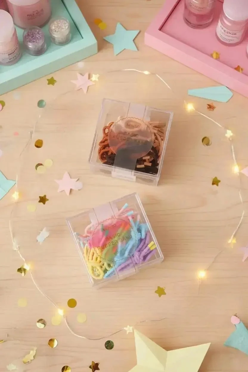 Miniso Lisanslı Kutulu Düğümlü Saç Tokaları (15 Adet) – Esnek & İz Bırakmayan Saç Lastiği