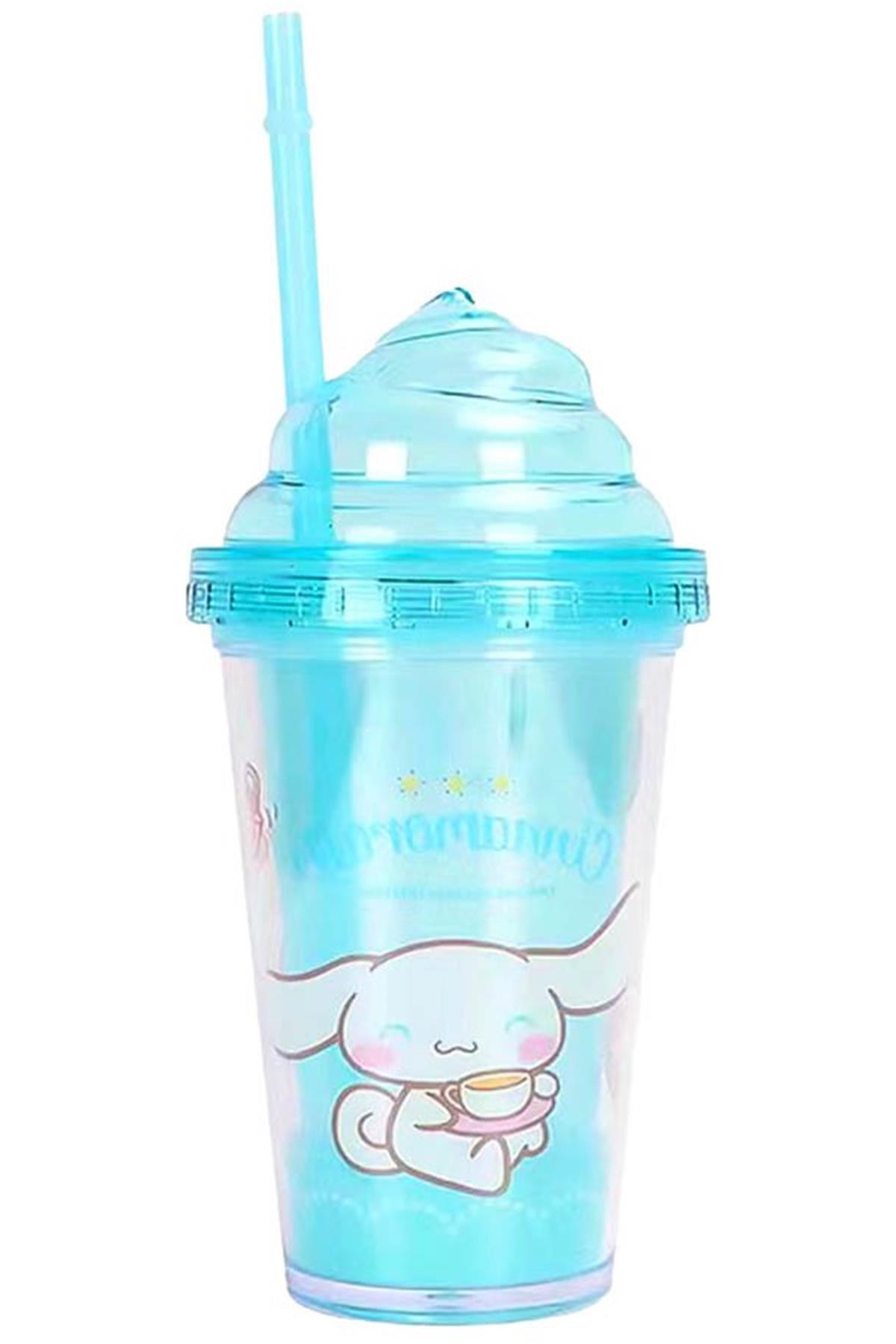 Sanrio Lisanslı Pipetli Plastik Şişe (320Ml) - Mavi