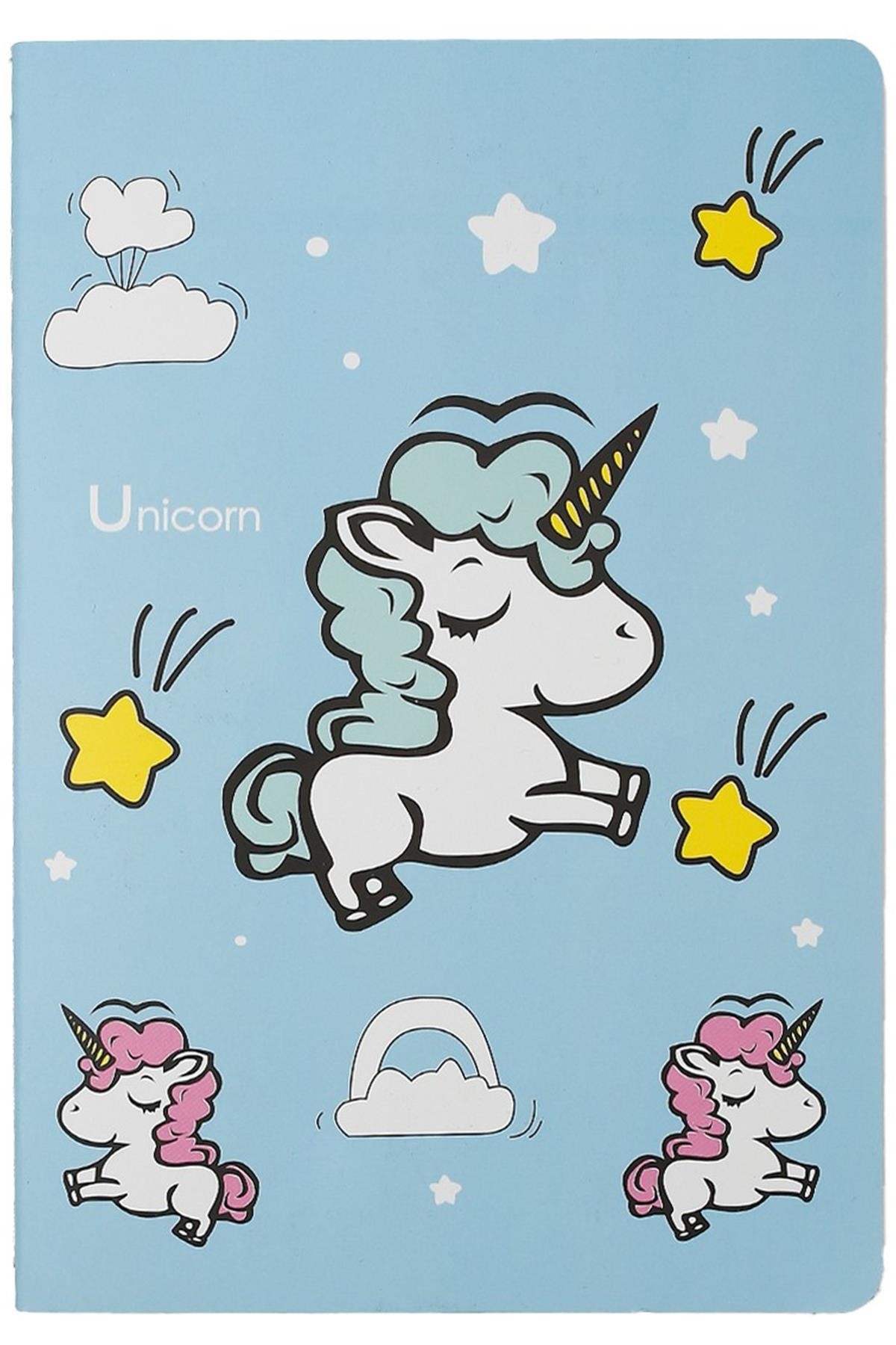 Unicorn Desenli Çizgili Not Defteri