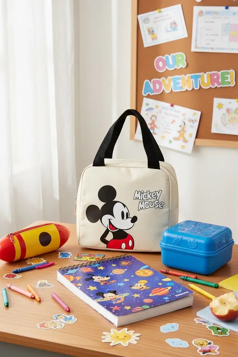 Mickey Mouse Lisanslı Kare Yiyecek Çantası - Sarı