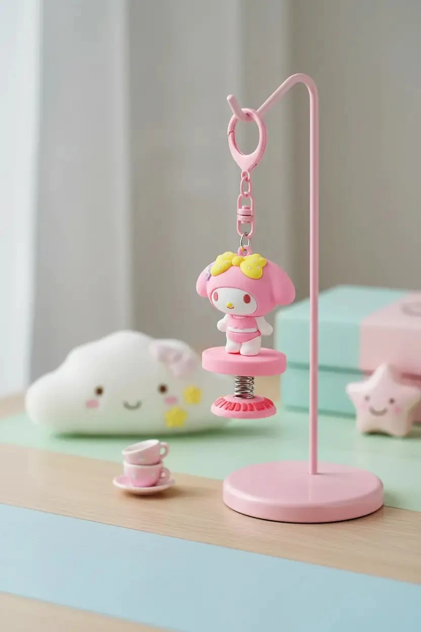 Sanrio Lisanslı Yaz Serisi My Melody Karakterli Figür Anahtarlık ve Dekoratif Çanta Aksesuarı
