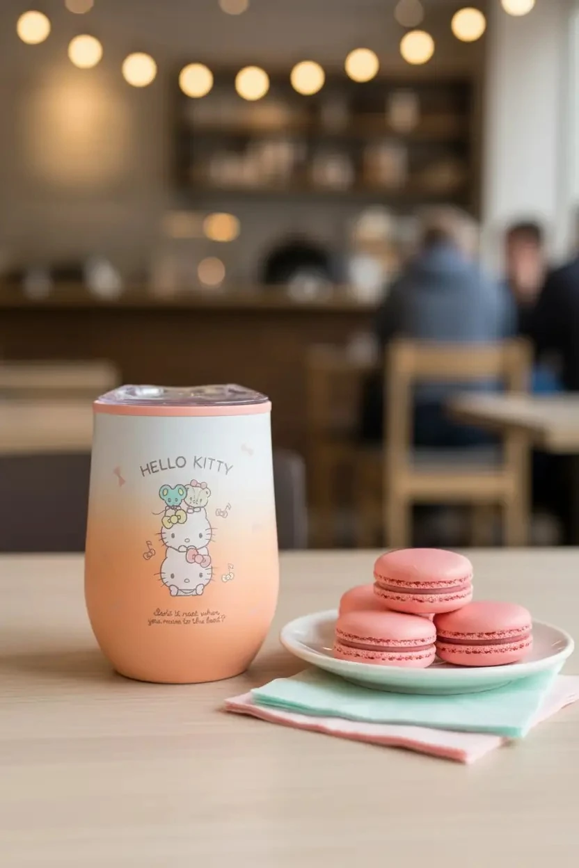Sanrio Lisanslı Hello Kitty Kapaklı Bardak - 360 ml