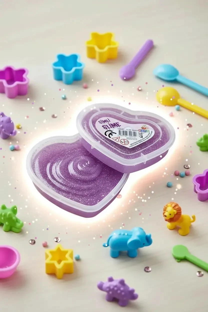 Sino Simli Slime Oyun Jeli 140 Gr – Kalp Kutulu Parlak Esnek Doku