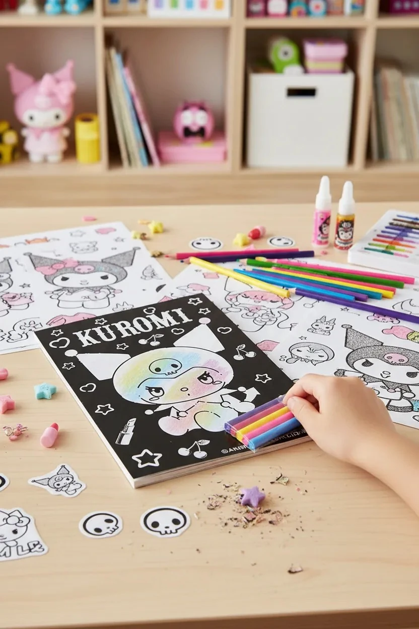 Sanrio Lisanslı Kuromi Sihirli Parti Serisi Boyama Seti