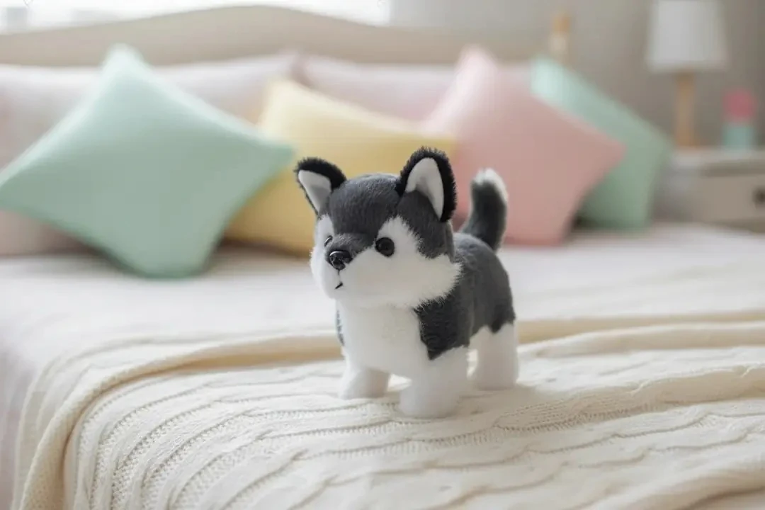 Miniso Lisanslı Yürüyen Elektrikli Peluş Oyuncak 18,5 Cm – Sesli Sallanan Kuyruklu İnteraktif