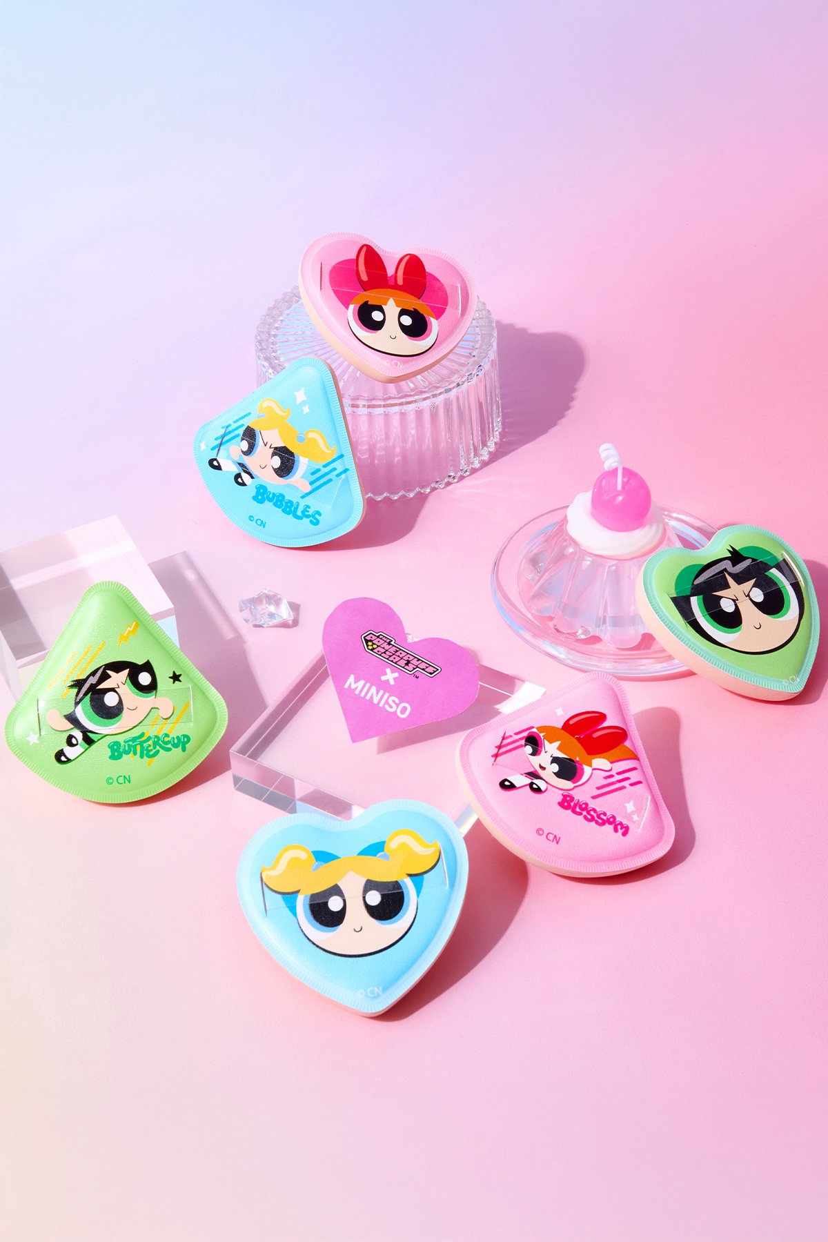 Powerpuff Girls Lisanslı Makyaj Puf Seti - Bubbles