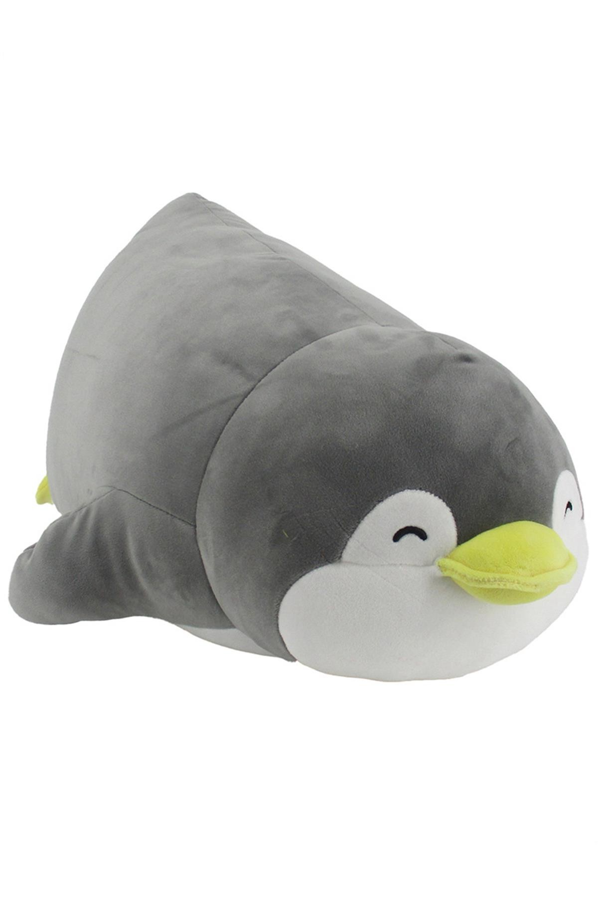 Uzanan Penguen Peluş Oyuncak (40cm) - Gri (Outlet)