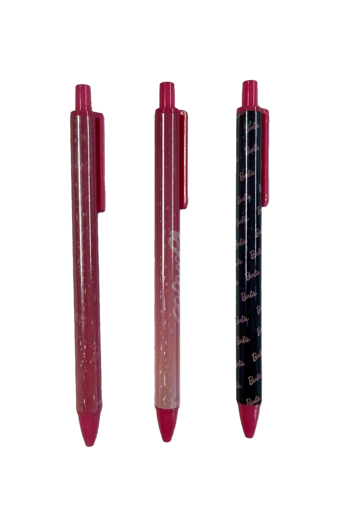 Barbie Lisanslı Geri Çekilebilir Jel Kalem (3'lü Paket)