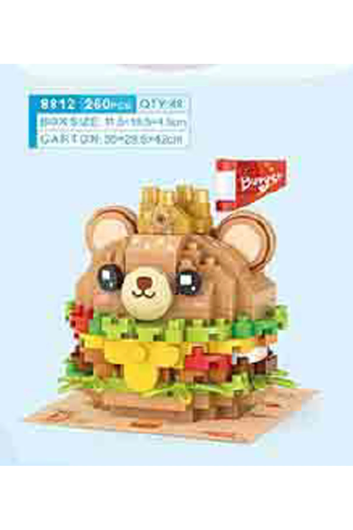 Yemek Serisi Oyun Bloğu (Ayı Figürlü Hamburger)