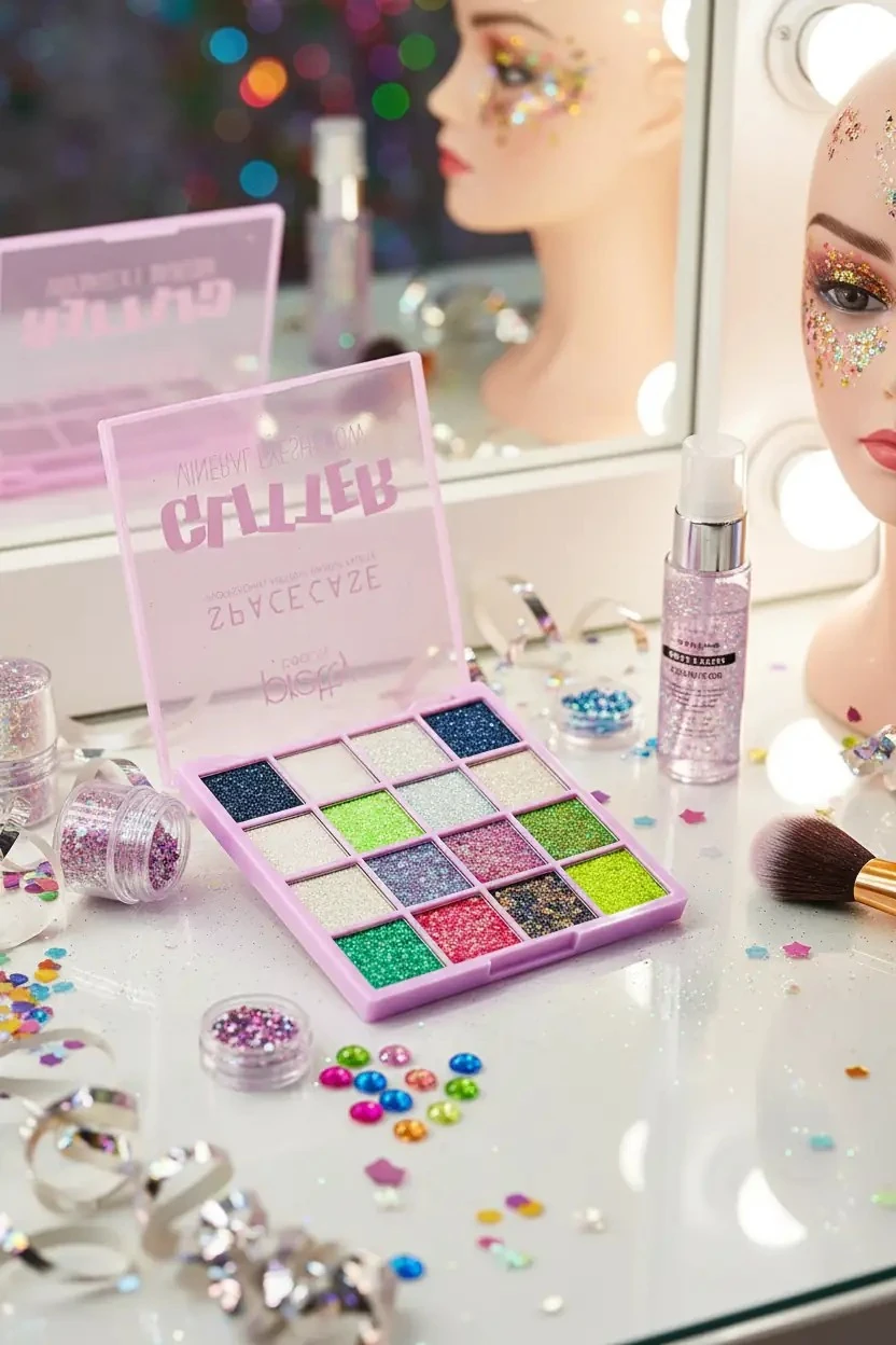Pretty Beauty 16'Lı Glitter Makyaj Paleti Gel Formüllü Göz Ve Vücut