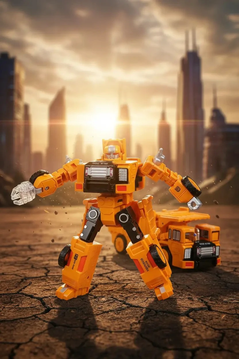 Miniso Lisanslı Robota Dönüşen Oyuncak Maden Kamyonu – 2'si 1 Arada Eğitici Dönüştürülebilir Figür 21 Cm
