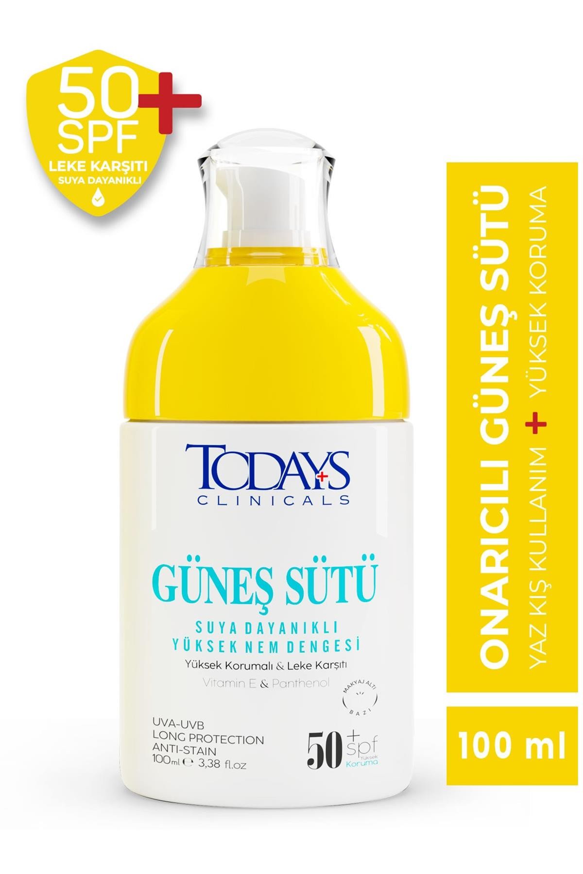 Todays Clinicals Güneş Sütü 50 + Spf Yüksek Koruma Leke Karşıtı + Vitamin E & Panthenol