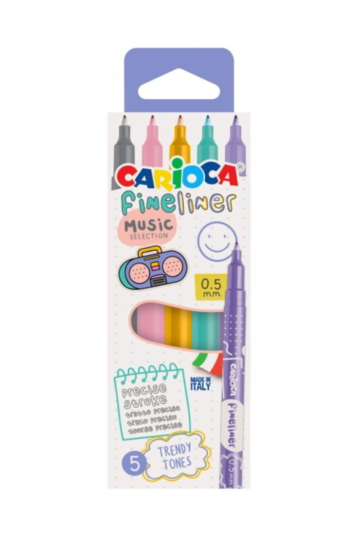 CARİOCA FINELINER İNCE UÇLU KEÇELİ KALEM MUSIC 5'Lİ