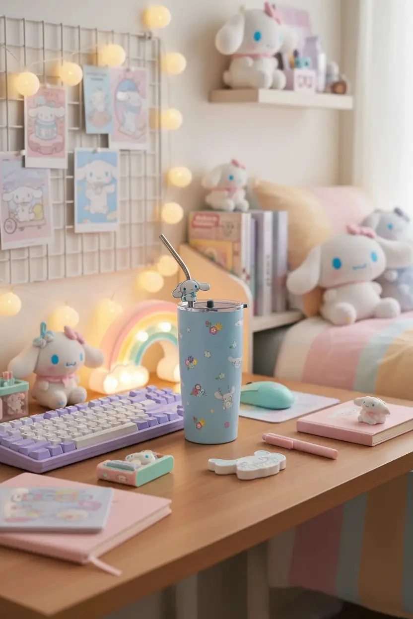 Sanrio Lisanslı Cinnamoroll Pipetli Çelik Matara (580mL)