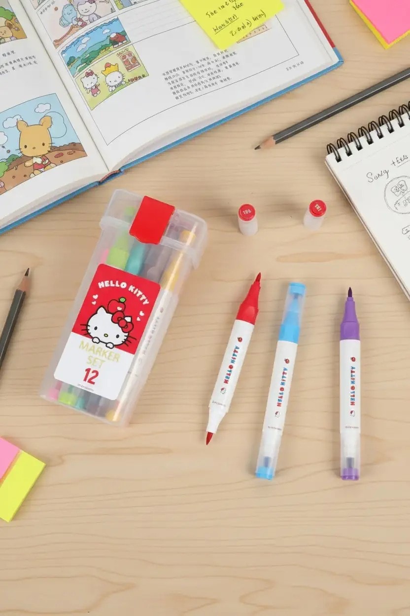 Hello Kitty Lisanslı Elma Koleksiyonu 12 Renkli Marker Set