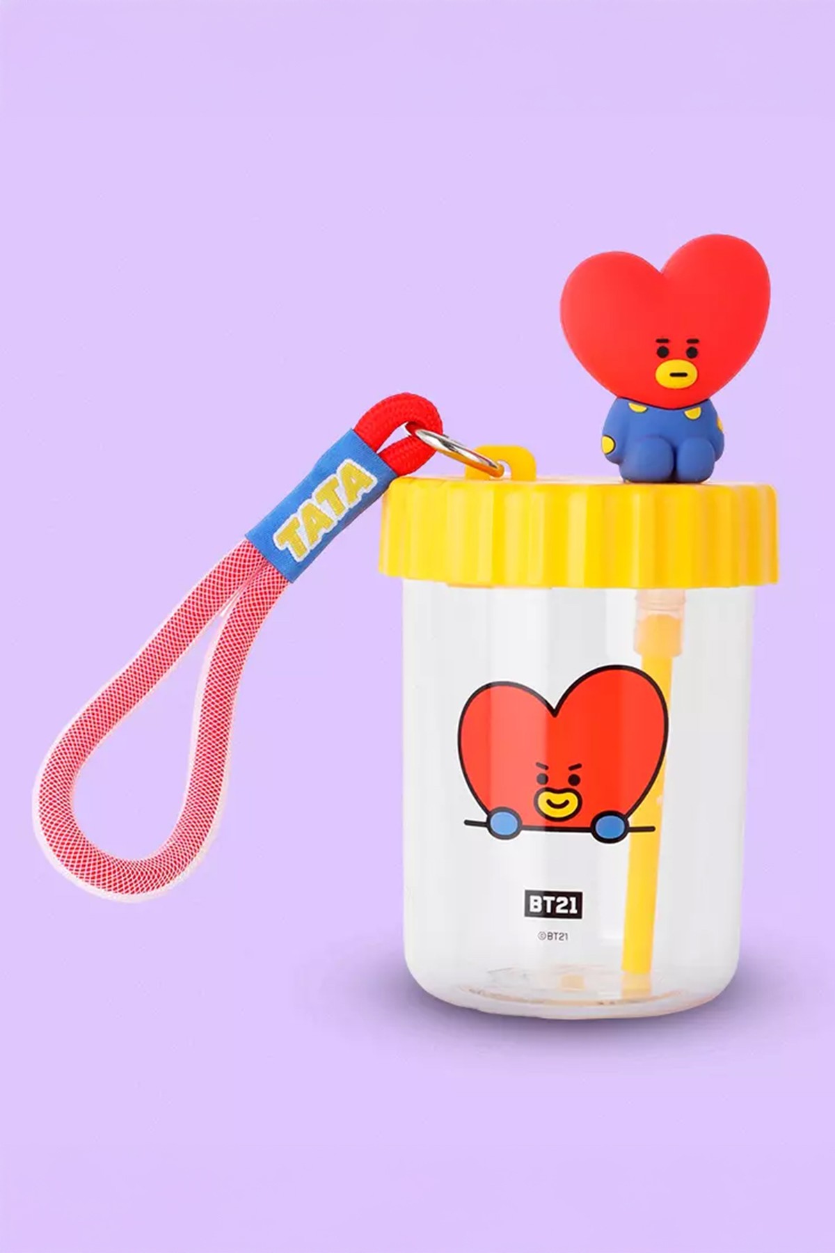 BT21 Lisanslı Süslemeli ve Askılı Plastik Şişe (520mL) - Tata