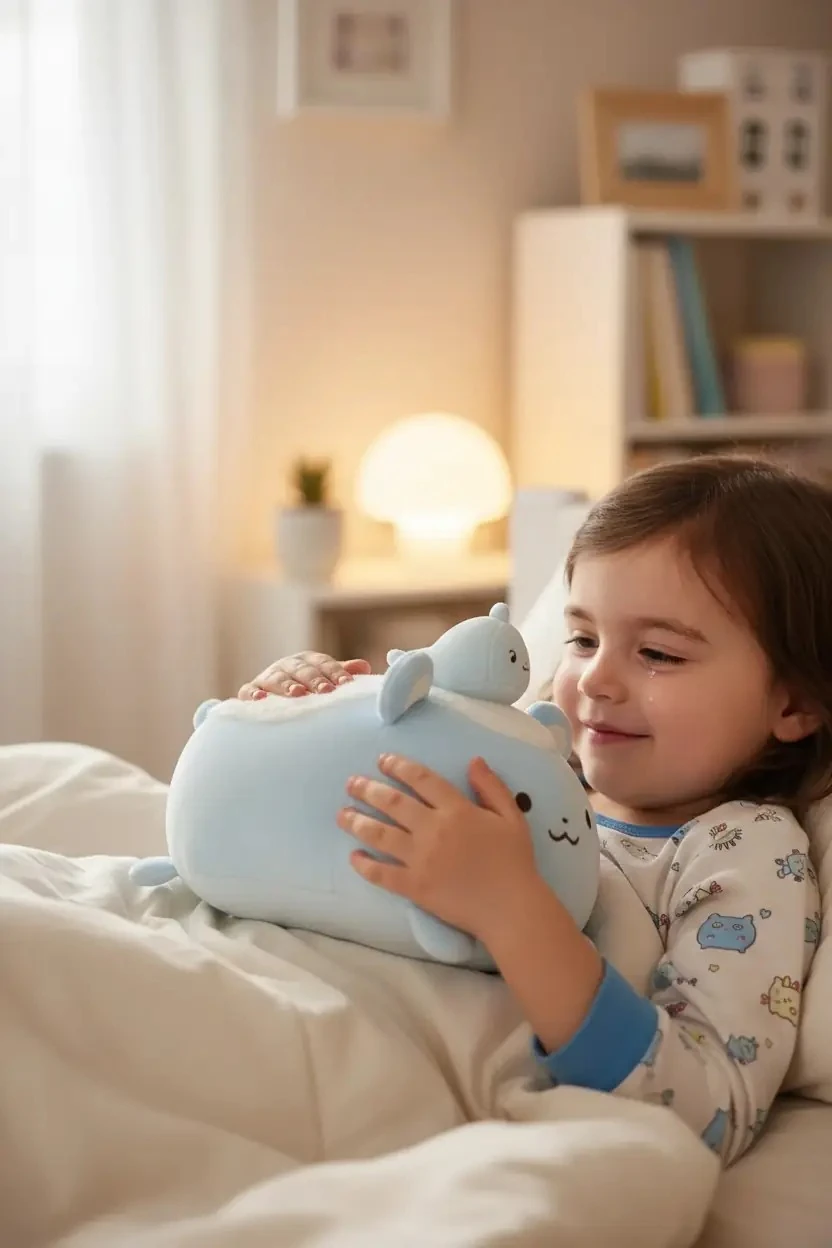 Miniso Lisanslı Soft Fufu Koleksiyonu Ayı ve Balık Peluş Oyuncak