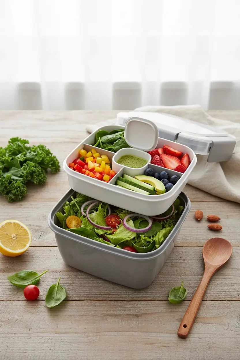 Miniso Lisanslı Graceful 2 Bölmeli Salata Kabı Gri 1.1 L