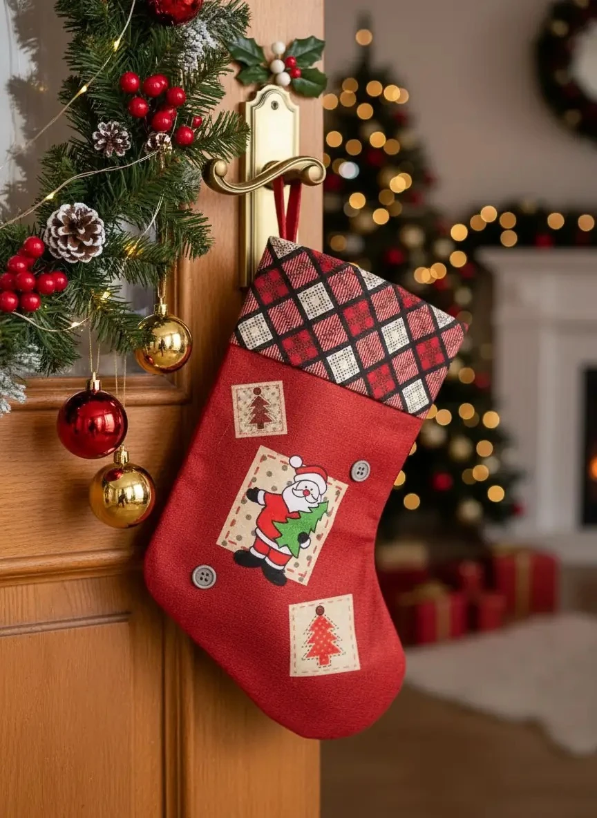 Waldern Premium Noel Baba Süs Çorabı – Geniş Hacimli Şömine Ve Duvar Aksesuarı 42 Cm