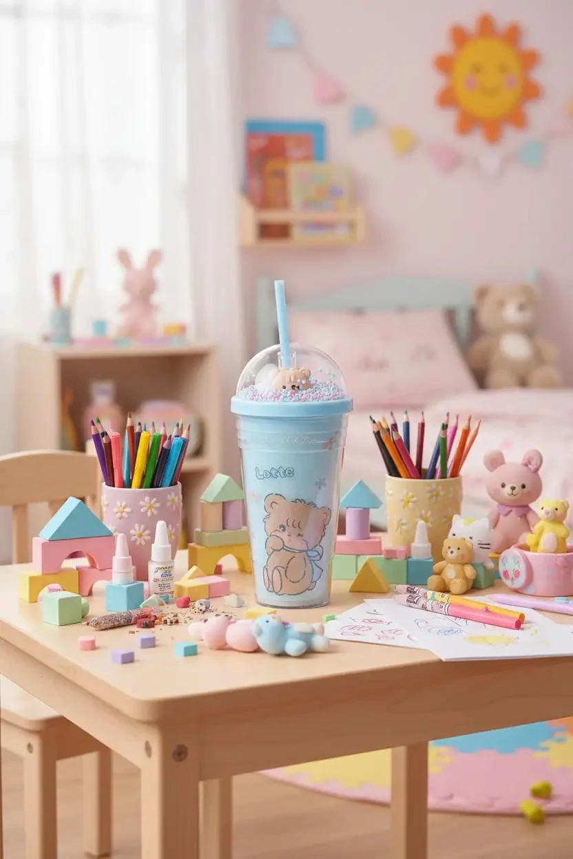 Mikko Lisanslı Pipetli Figürlü Kapaklı Plastik Şişe (480ml)