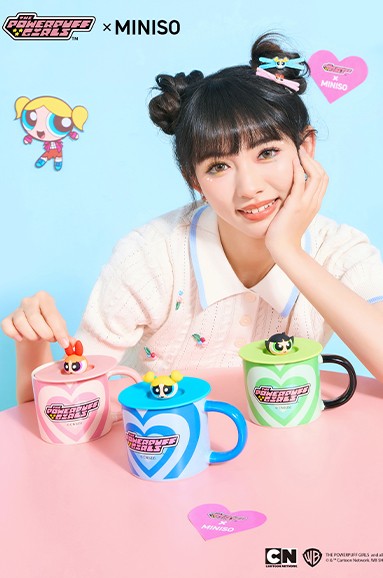 Powerpuff Girls Koleksiyonu Kapaklı Seramik Bardak 340mL - Bubbles