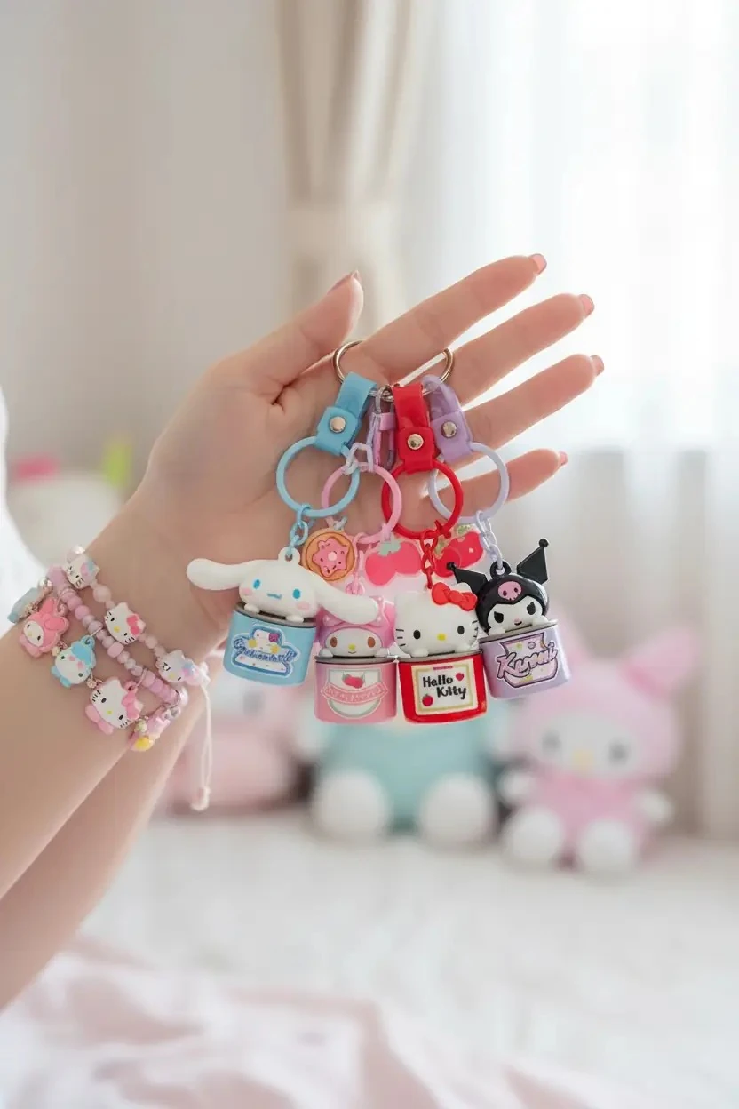 Sanrio Lisanslı Can Serisi Anahtarlık - Kuromi - My Melody - Hello Kitty  - Cinnamoroll