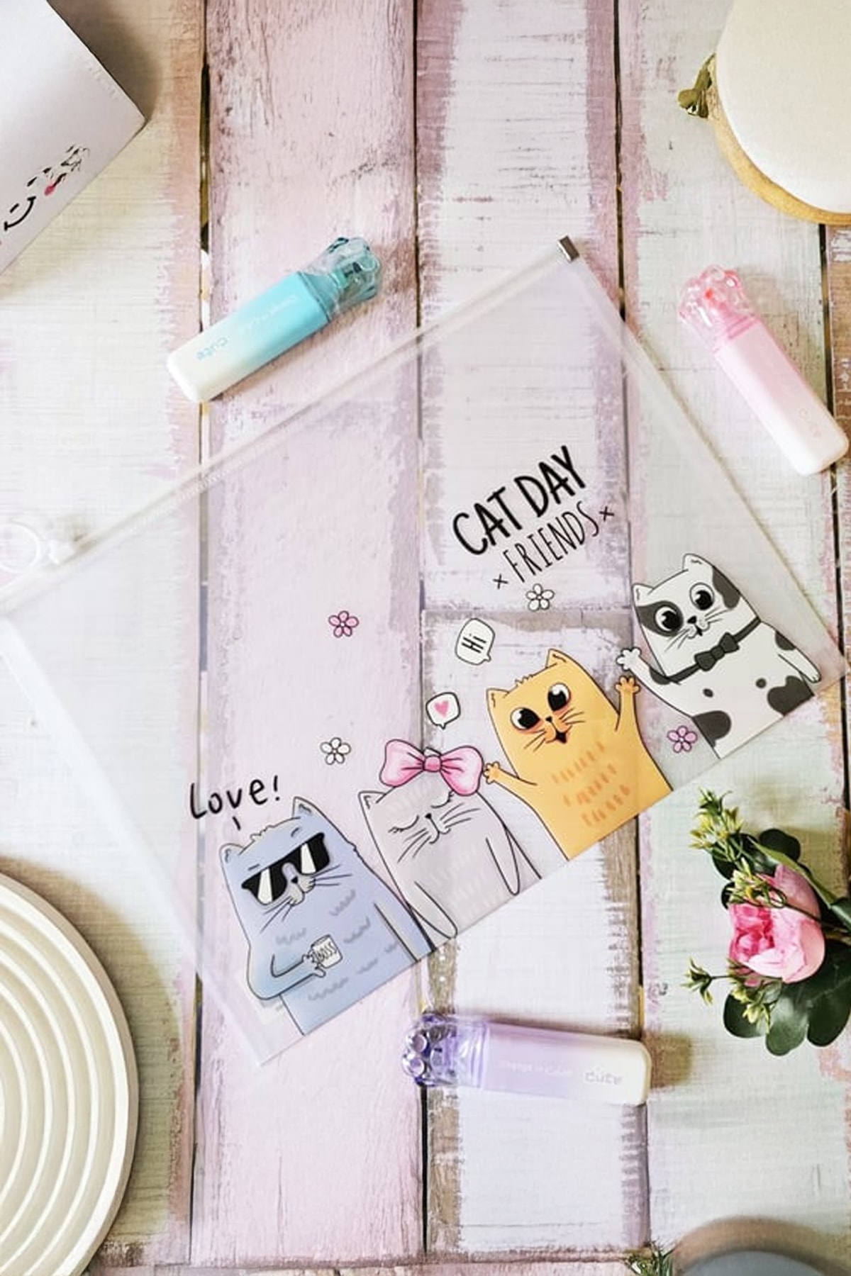 Kedi Desenli A4 Dosya