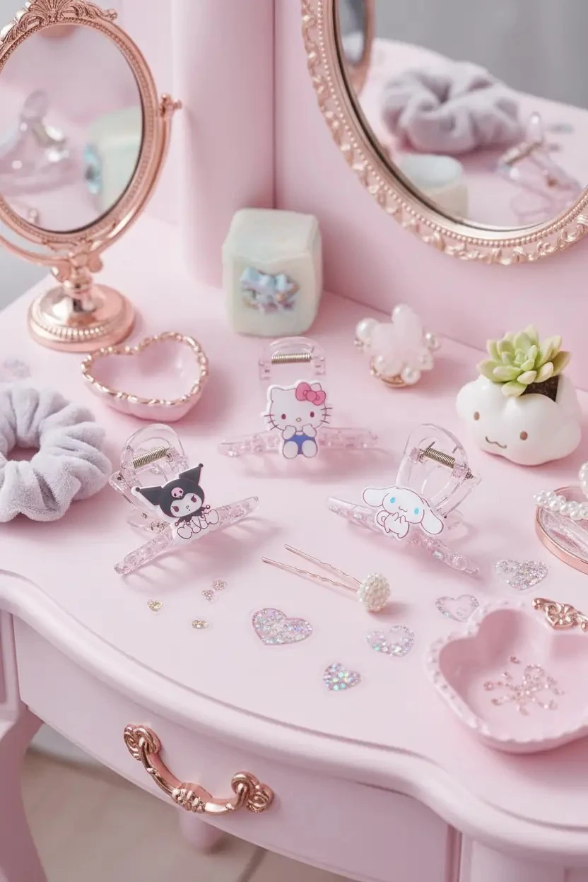 Sanrio Lisanslı Hello Kitty ve Arkadaşları Tatlı Serisi Mandal Toka – Figürlü Saç Aksesuarı