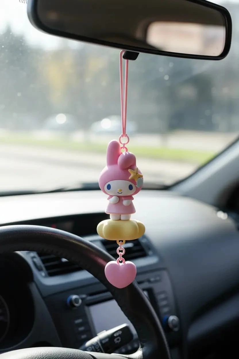 Sanrio Lisanslı Okyanus Temalı My Melody Araç Süsü - Dikiz Aynası Aksesuarı 15 cm