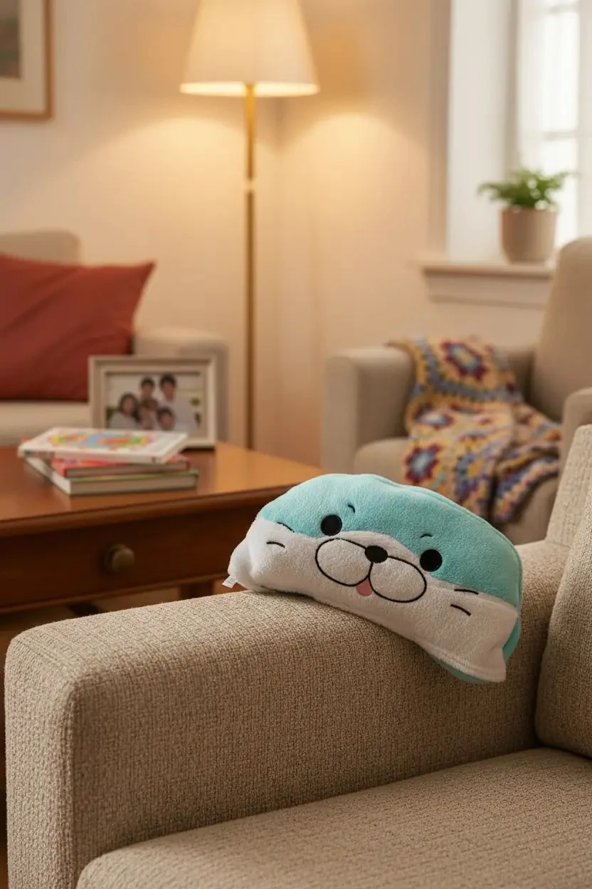 Sevimli Fok Suratlı Katlanan Peluş Battaniye