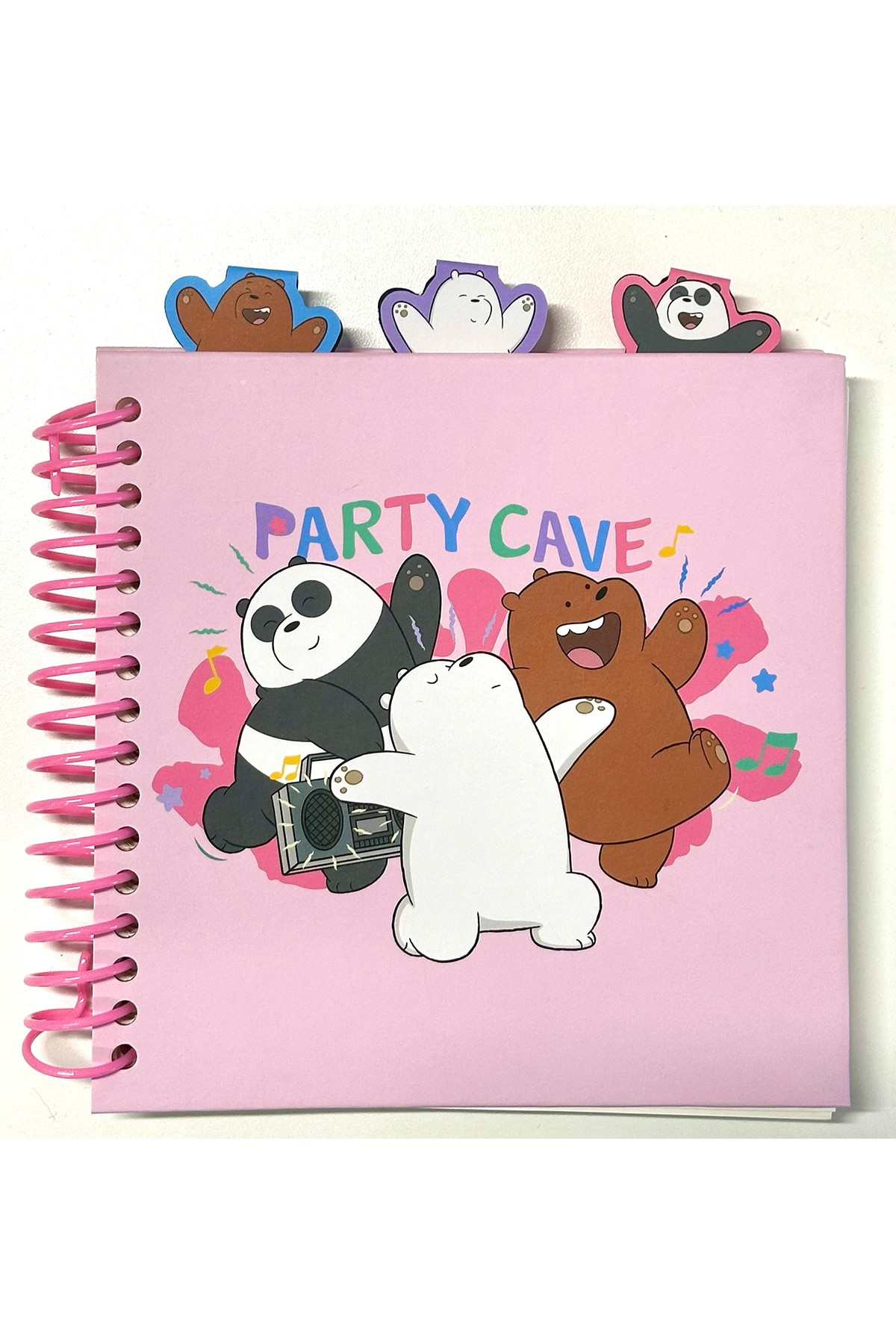 We Bare Bears Lisanslı Ayraçlı Telli Defter 15x15cm