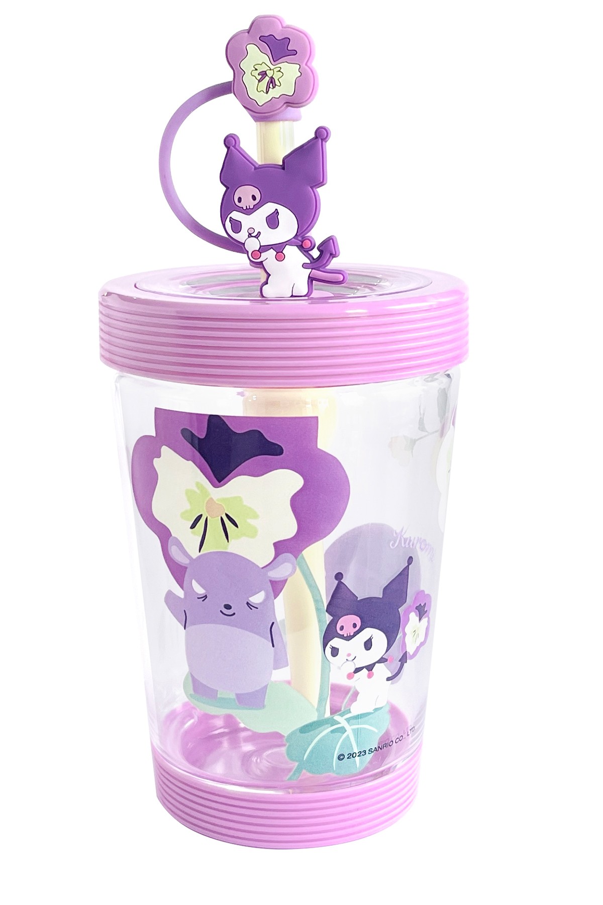 Sanrio Lisanslı Pipetli Plastik Bardak (535ml) - Kuromi