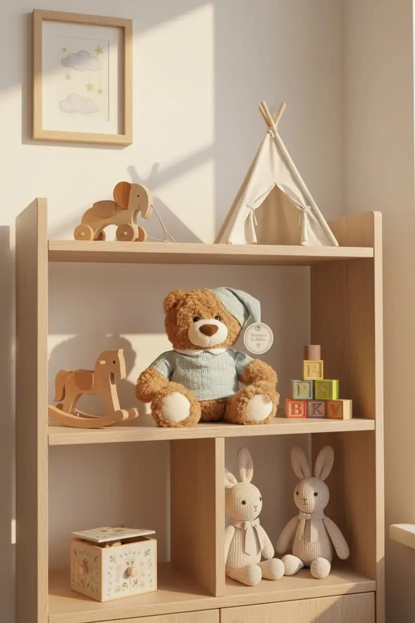 Miniso Lisanslı Pijamalı Oturan Ayı Figürlü Peluş Oyuncak 25 Cm