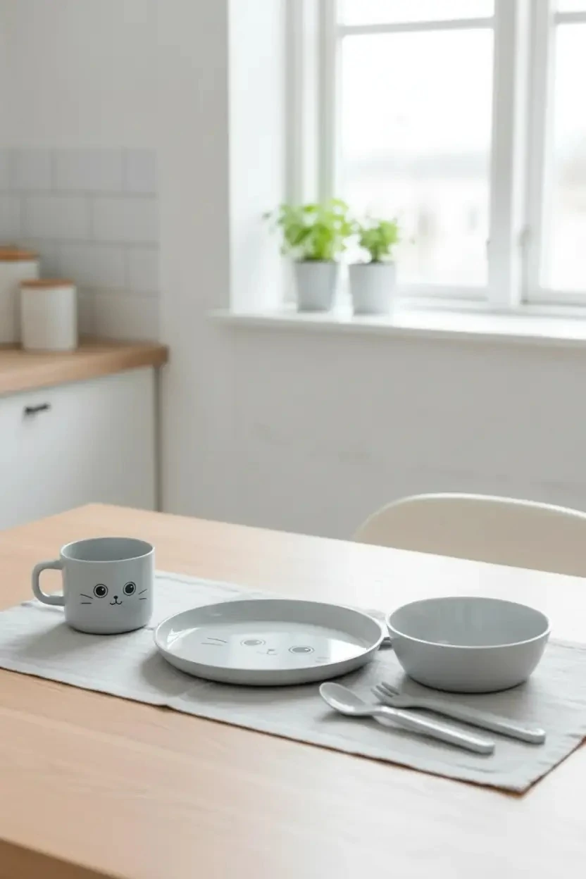 Sevimli Evcil Hayvan Serisi 5 Parça Çatal Kaşık Bıçak Seti