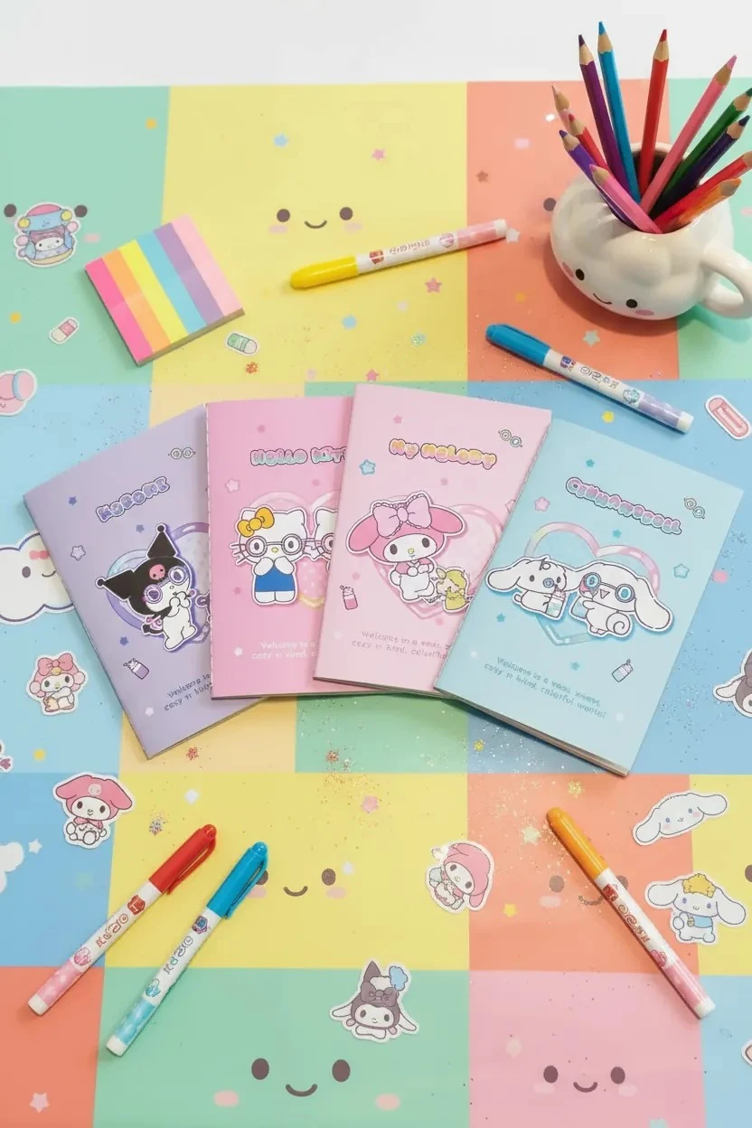Hello Kitty ve Arkadaşları Lisanslı Dikişli Defter Seti
