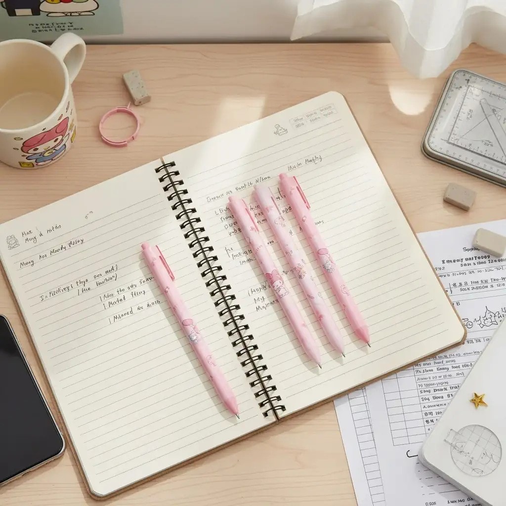 Sanrio Lisanslı 5'Li Tükenmez Kalem Seti (0.5Mm, Siyah) - My Melody