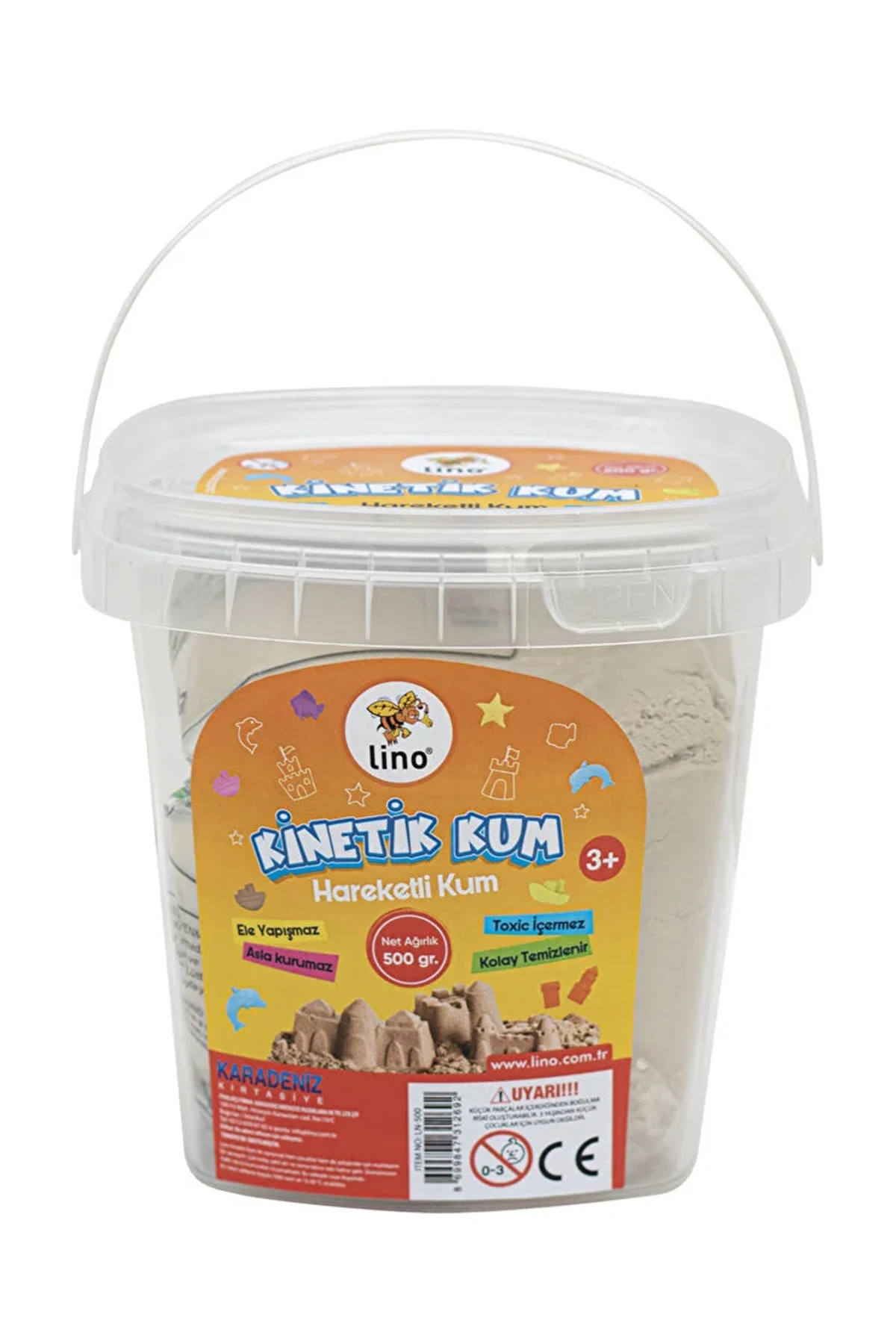 Lino Kinetik Kum 500 Gr - Doğal Kova