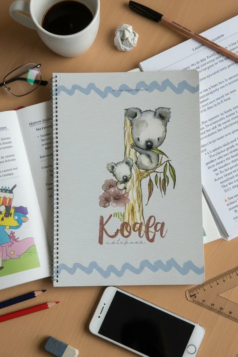 Gıpta Koala Karton Kapaklı Spiralli Defter 80 Yaprak - Kareli