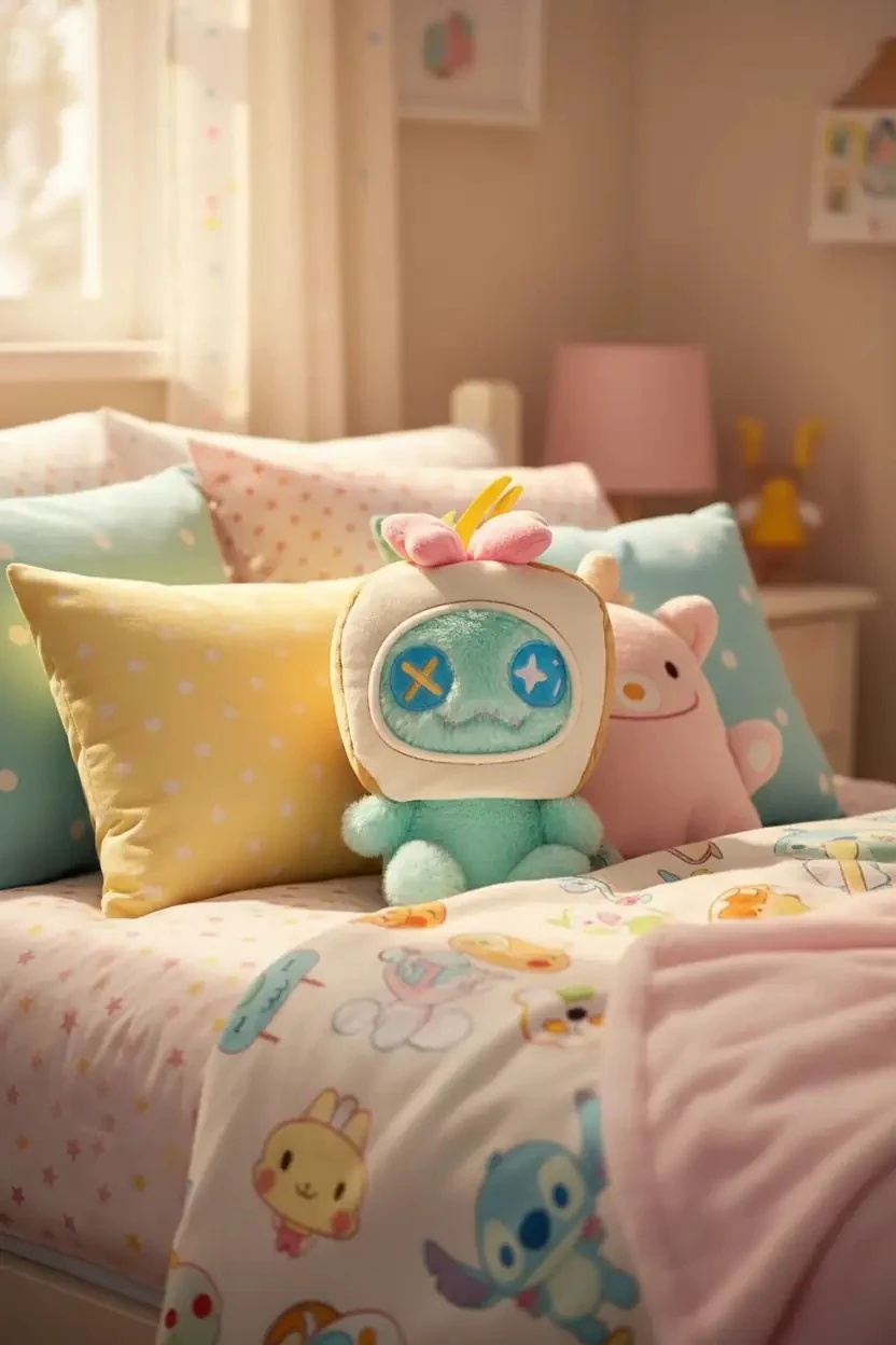 Disney Lilo & Stitch Lisanslı Peluş Oyuncak 23 Cm – Parti Serisi Şapkalı Oturan Yumuşacık Tasarım