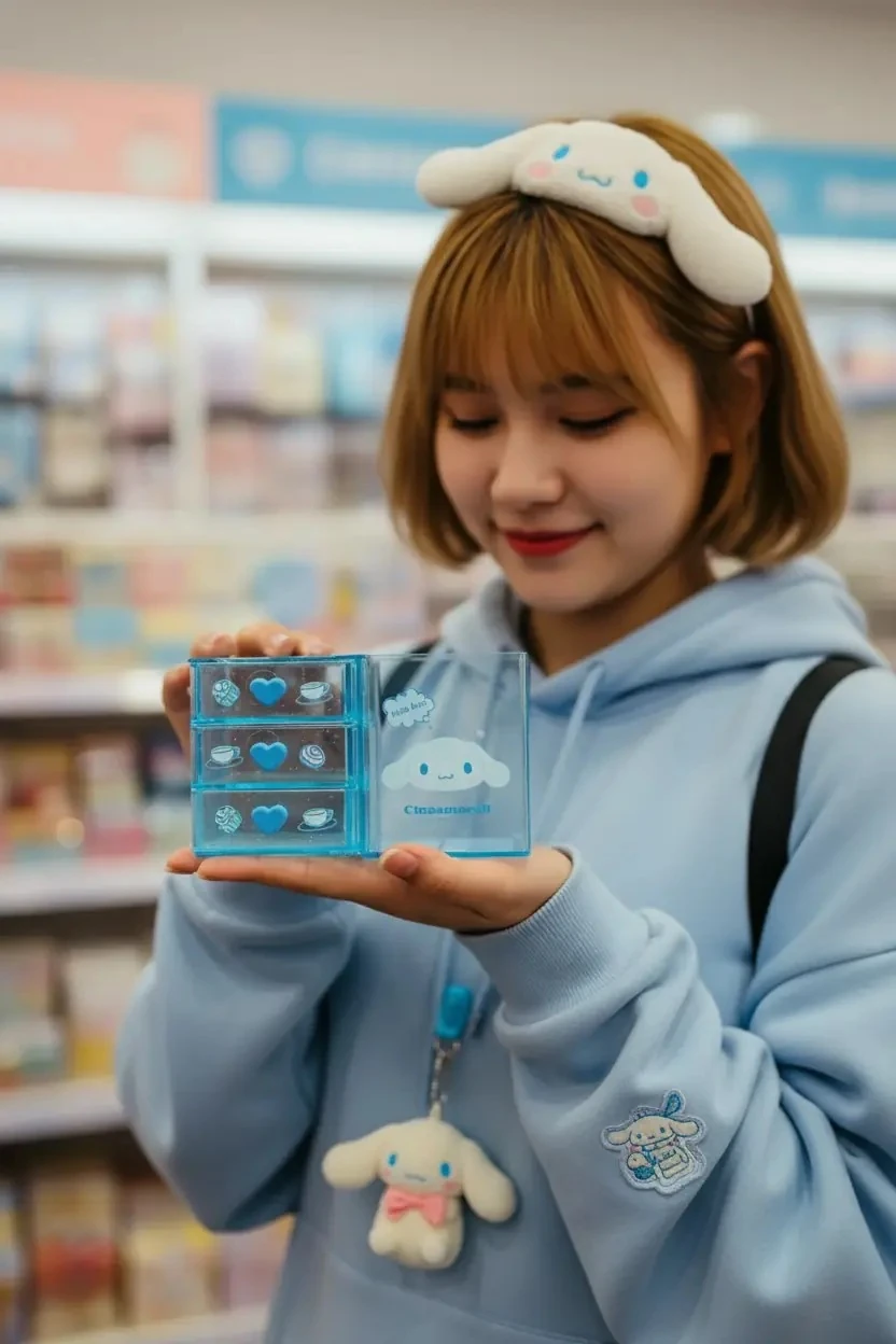 Sanrio Lisanslı Mini 3 Katmanlı Masa Düzenleyici (Cinnamoroll)