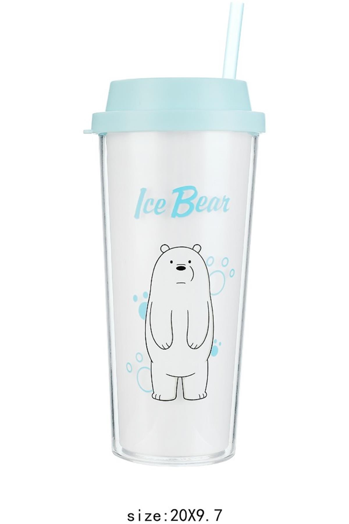 We Bare Bears Lisanslı Kutup Ayısı Pipetli Şişe 550Ml