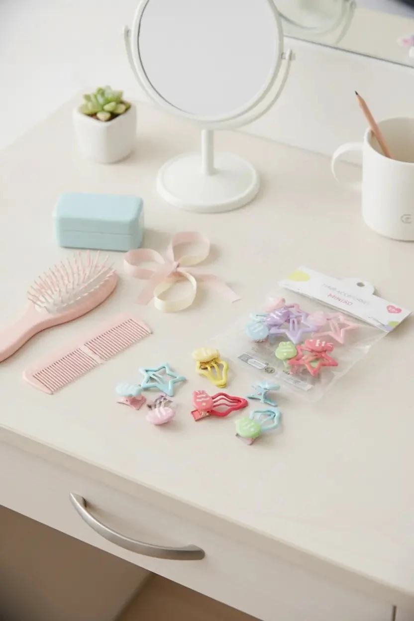 Miniso Lisanslı Çanta Serisi Saç Tokası Seti (6 Adet) – Yıldız & Figür Detaylı Renkli Toka