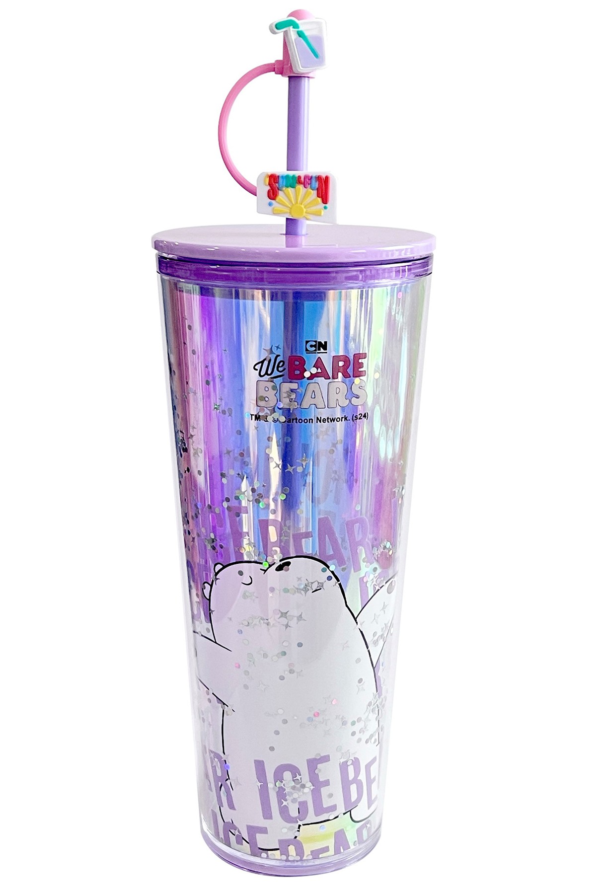 We Bare Bears Lisanslı Çift Cidarlı Pipetli Şişe (800ml) - Kutup Ayısı