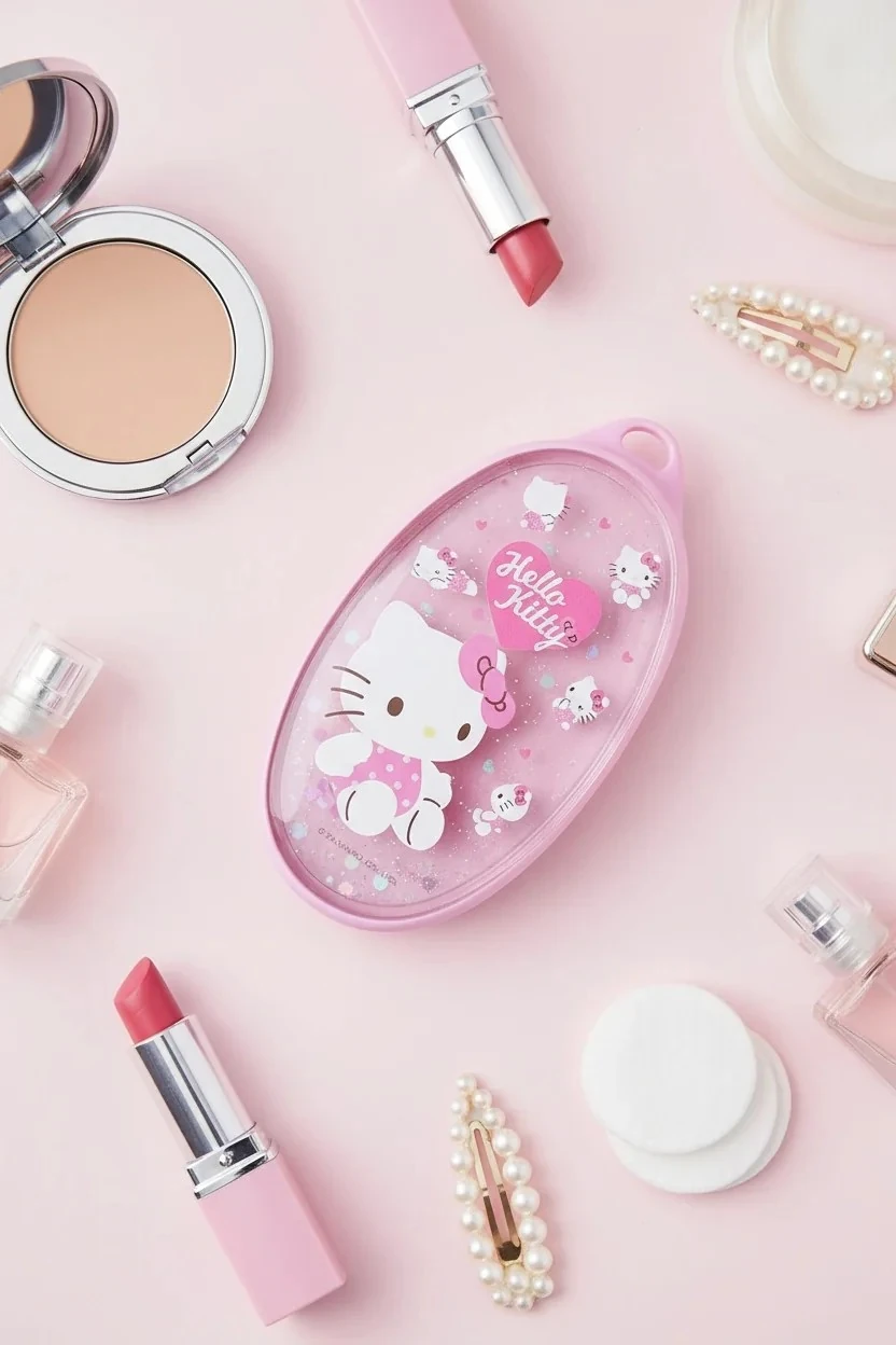 Sanrio Lisanslı Pembe Serisi Simli Masaj Fırçası (Hello Kitty)